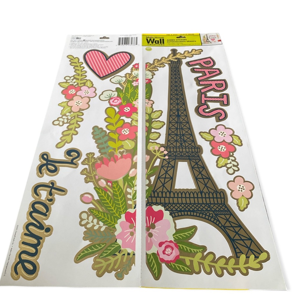 Paris Eiffel tower wall decals. Removable French Poodle Theme Decor